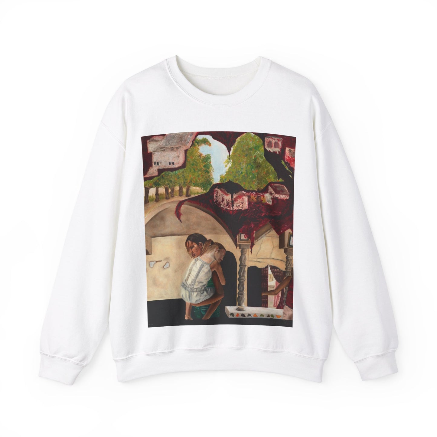 Crewneck Sweatshirt Printed with "Psyche of Lost Youth" - art under moonlight