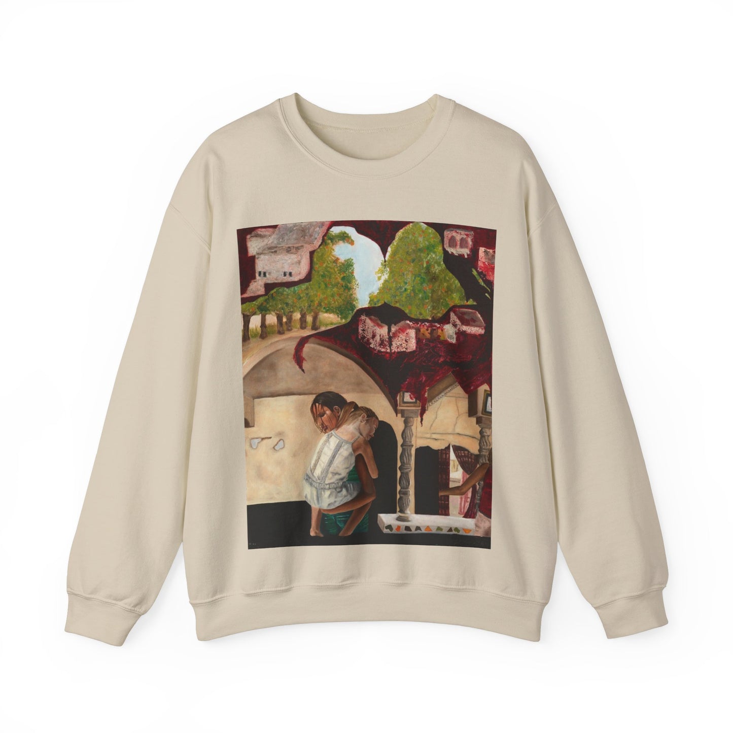 Crewneck Sweatshirt Printed with "Psyche of Lost Youth" - art under moonlight